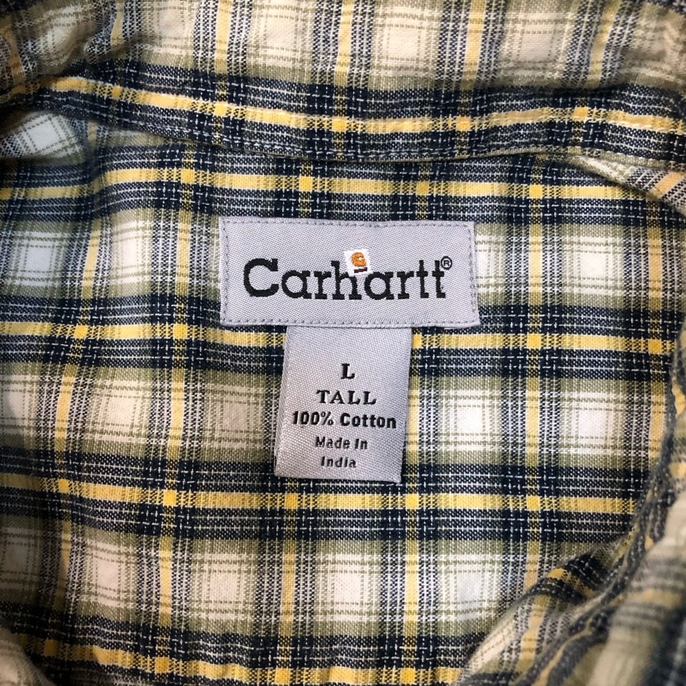 Carhartt Plaid Short Sleeve Pocket Button Up Shirt - Large Tall - Picture 3 of 6
